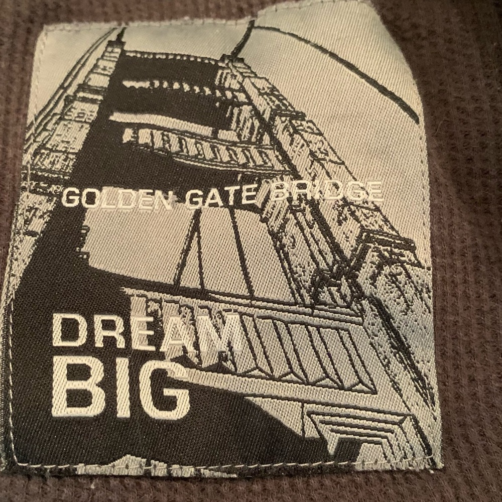 Golden Gate Bridge Dream Big Unique Distressed Streetwear Zip Up Hoodie Sz XS - Picture 3 of 10
